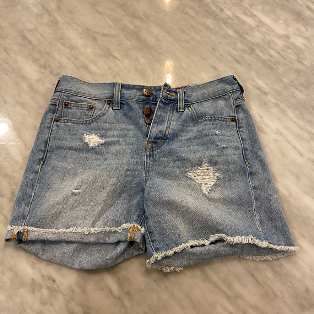J.Crew Factory 24 Button Up High Waist Jean Shorts